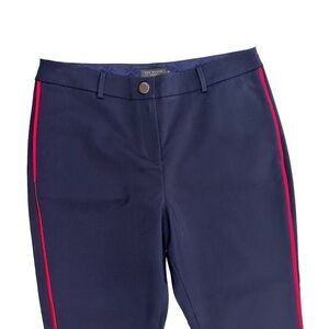 Ted Baker London navy blue pants red side stripe piping  crop Rayyaa sz 3/US 8